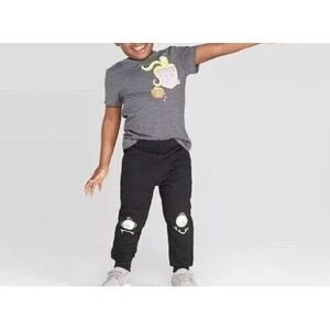 Cat & Jack Baby Boy Outfit 12M Gray Monster Shirt Jogger 2 Piece Halloween Set‎